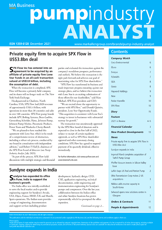 Go to journal home page - Pump Industry Analyst